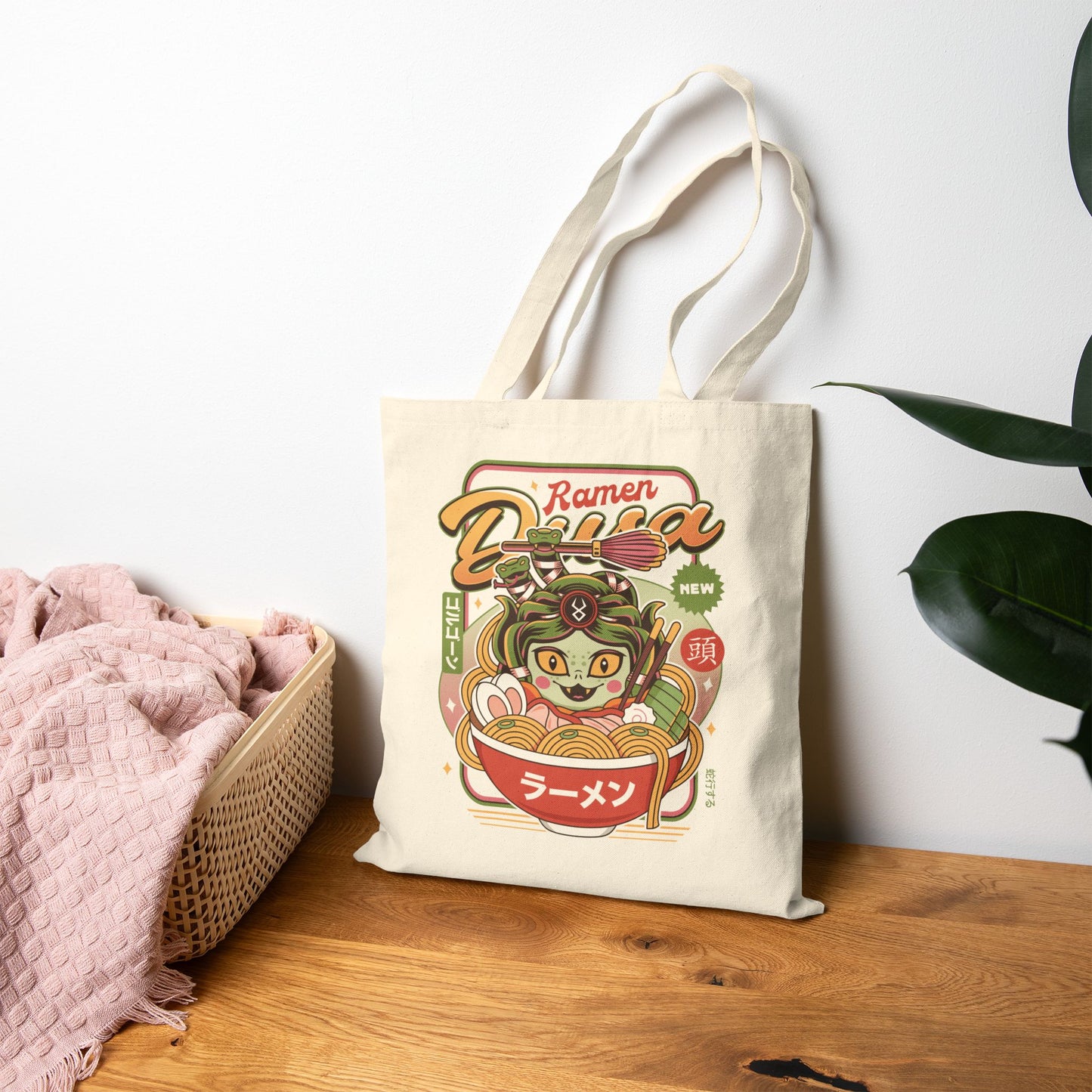Dusa Vintage Ramen Cotton Canvas Tote Bag