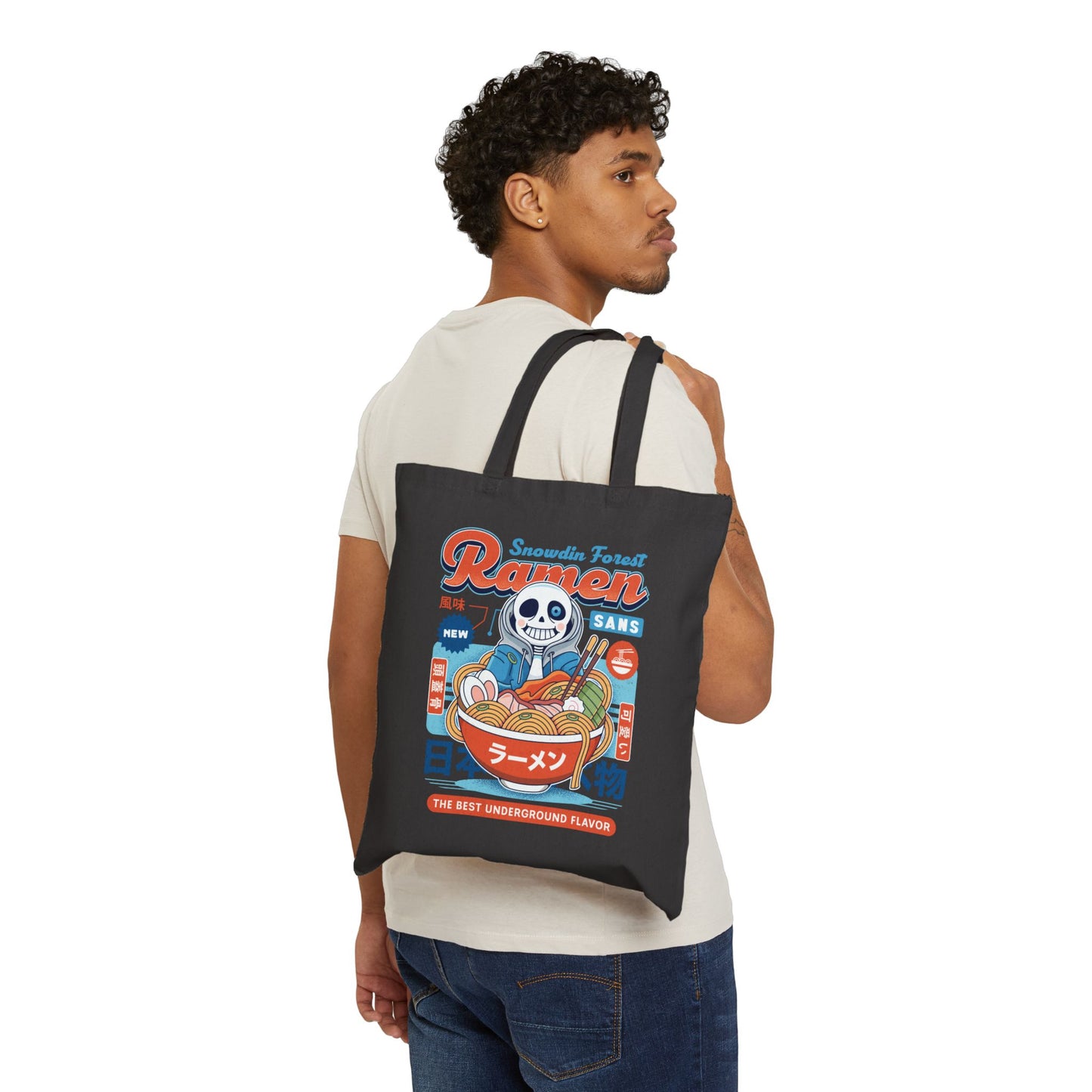 Snowdin Forest Ramen Vintage Cotton Canvas Tote Bag