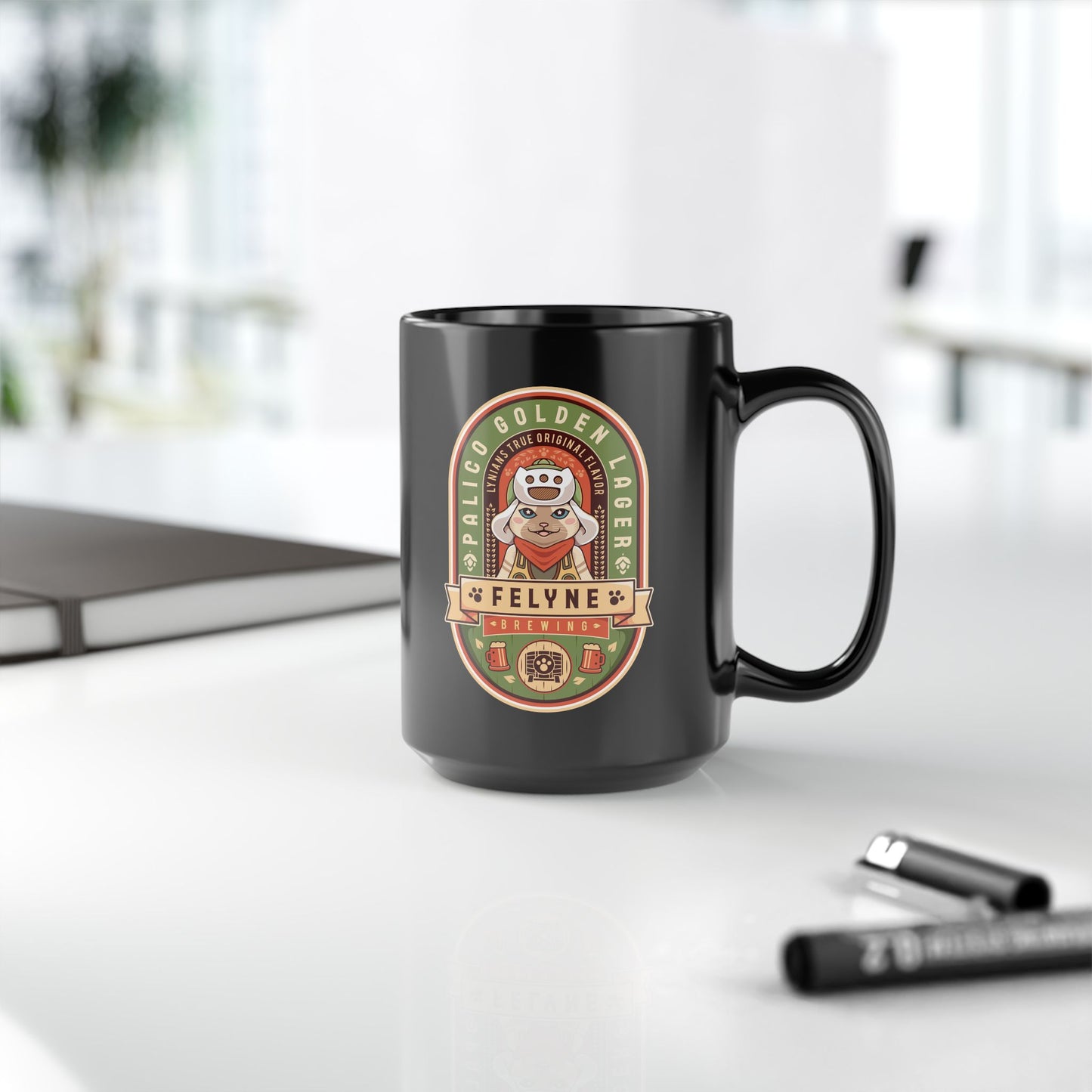 Palico Golden Lager Black Mug