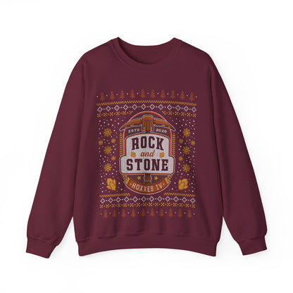 Rock And Stone Ugly Sweater Unisex Crewneck Sweatshirt