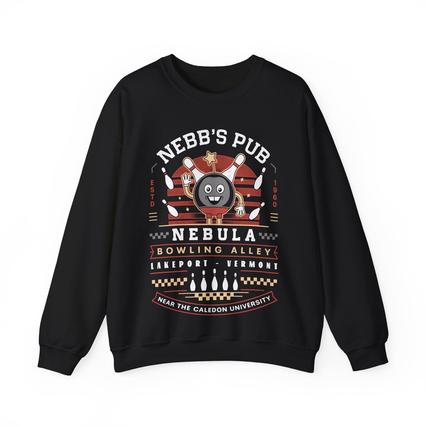 Nebb Bowling Mascot Emblem Crewneck Sweatshirt