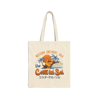 Costa Del Sol Vintage Cotton Canvas Tote Bag