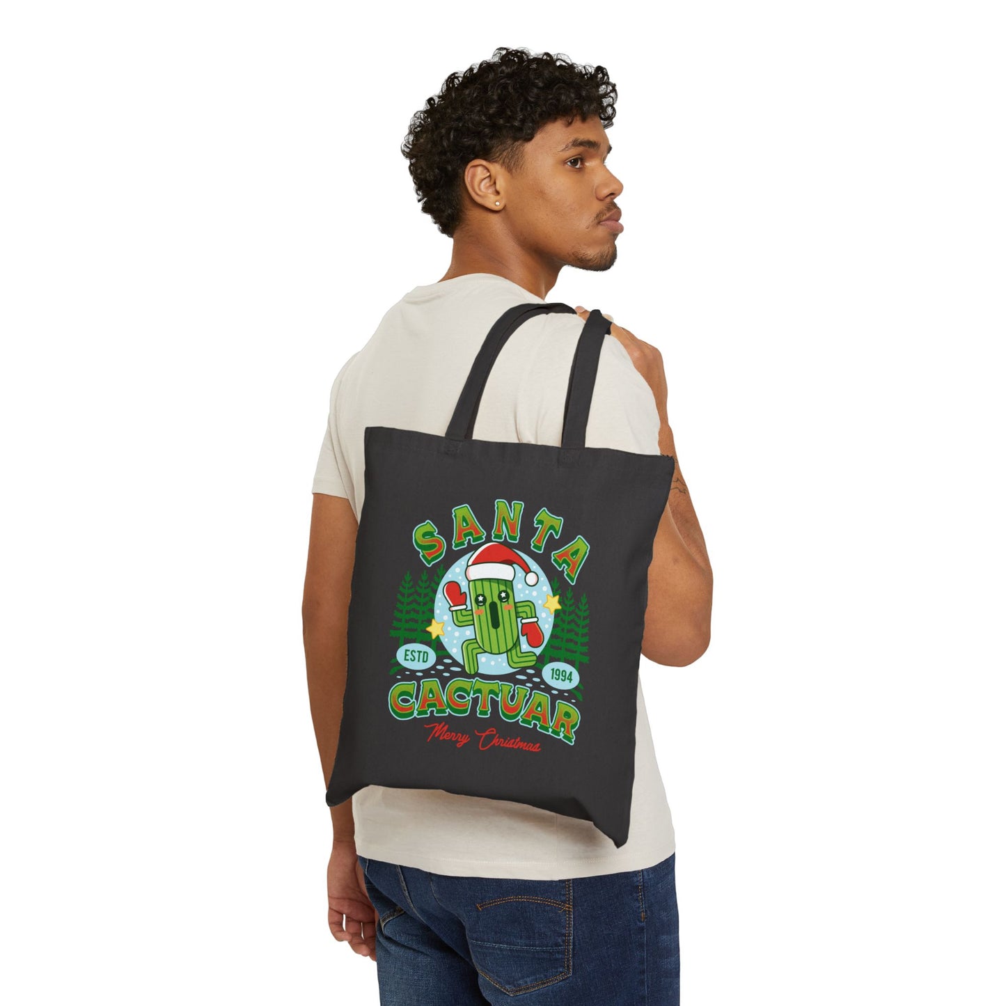 Santa Cactuar Canvas Tote Bag