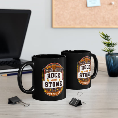 Rock And Stone Emblem Black Mug