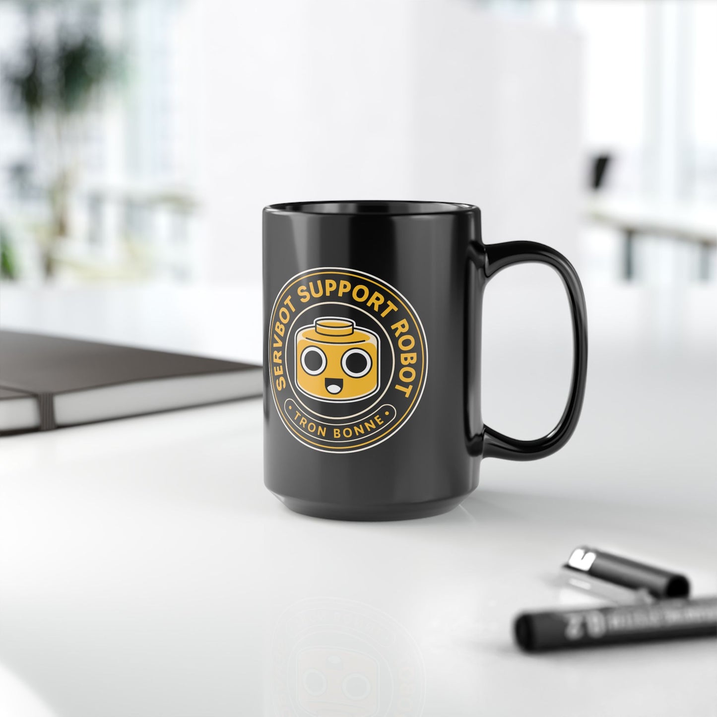 Servbot Vintage Crest Black Mug