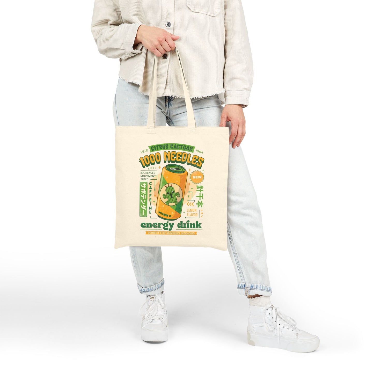 Cactuar Energy Drink Cotton Canvas Tote Bag