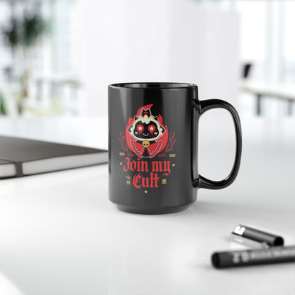 Join My Cult Emblem Black Mug