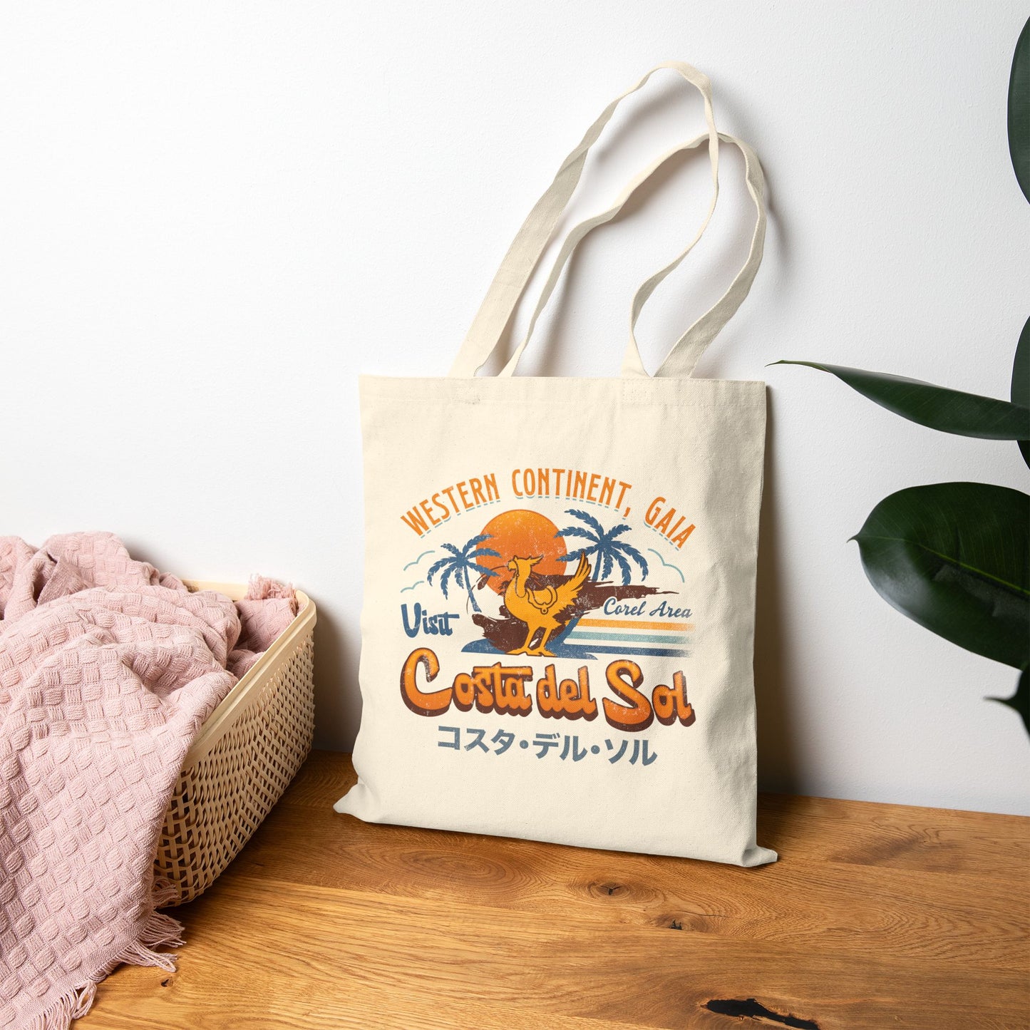 Costa Del Sol Vintage Cotton Canvas Tote Bag