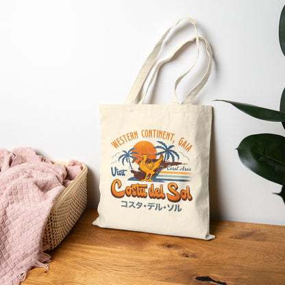 Costa Del Sol Vintage Cotton Canvas Tote Bag