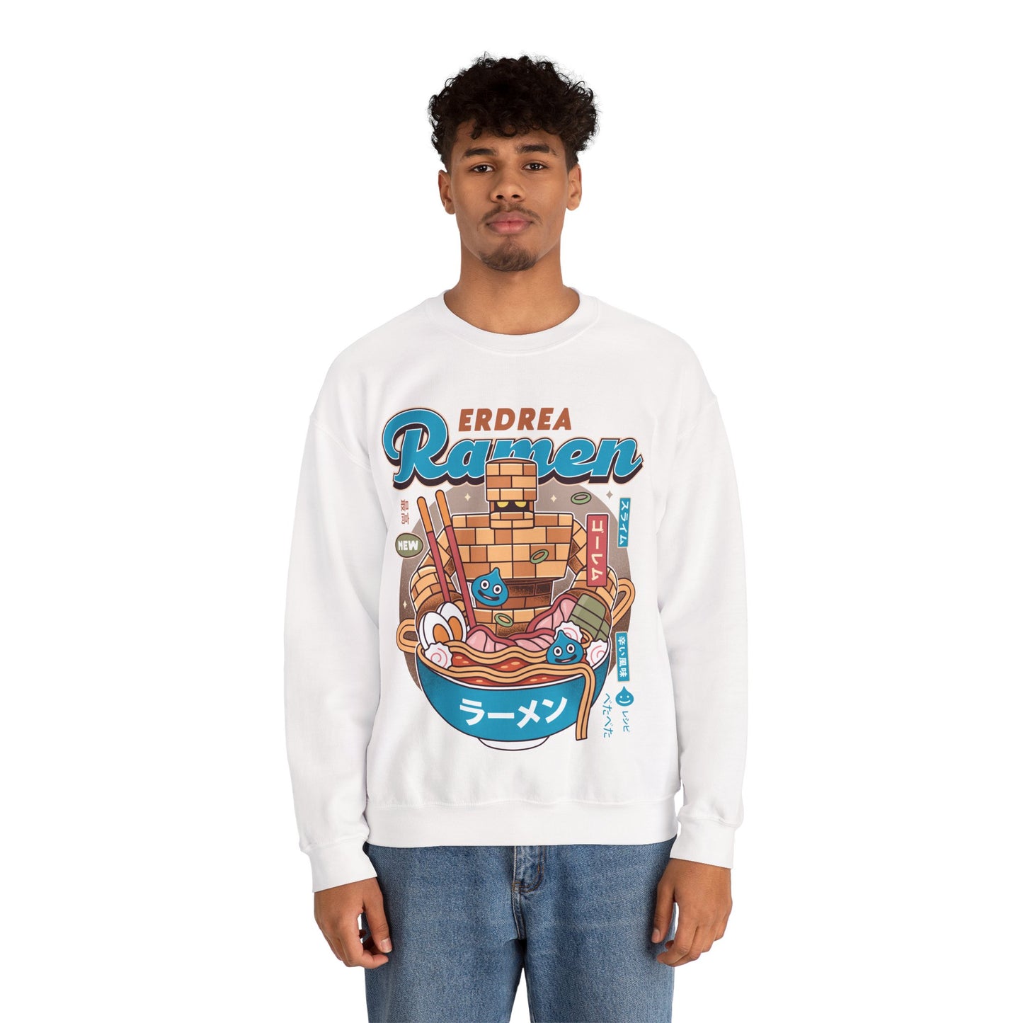 Erdrea Monsters Ramen Vintage Crewneck Sweatshirt