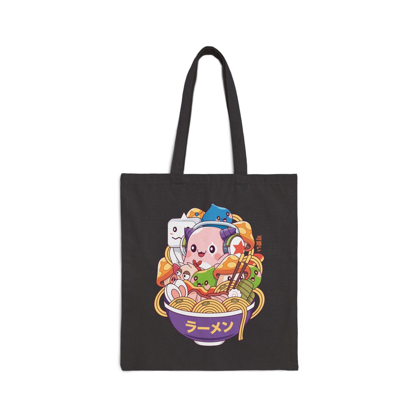 Maple World Monsters Ramen Cotton Canvas Tote Bag
