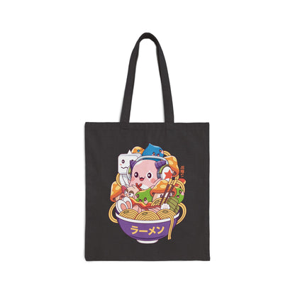 Maple World Monsters Ramen Cotton Canvas Tote Bag