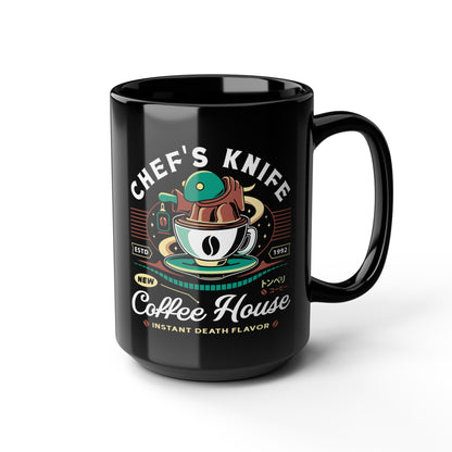 Chefs Knife Coffee Crest Black Mug