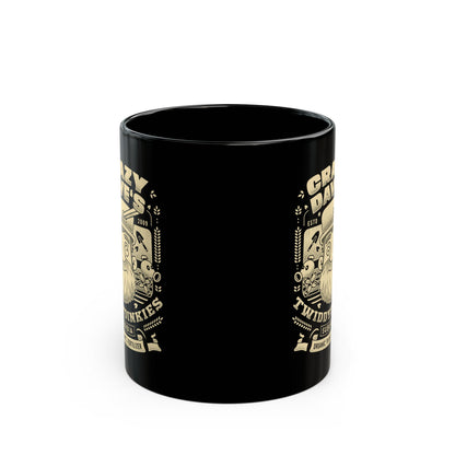 Crazy Dave Emblem Grunge Black Mug