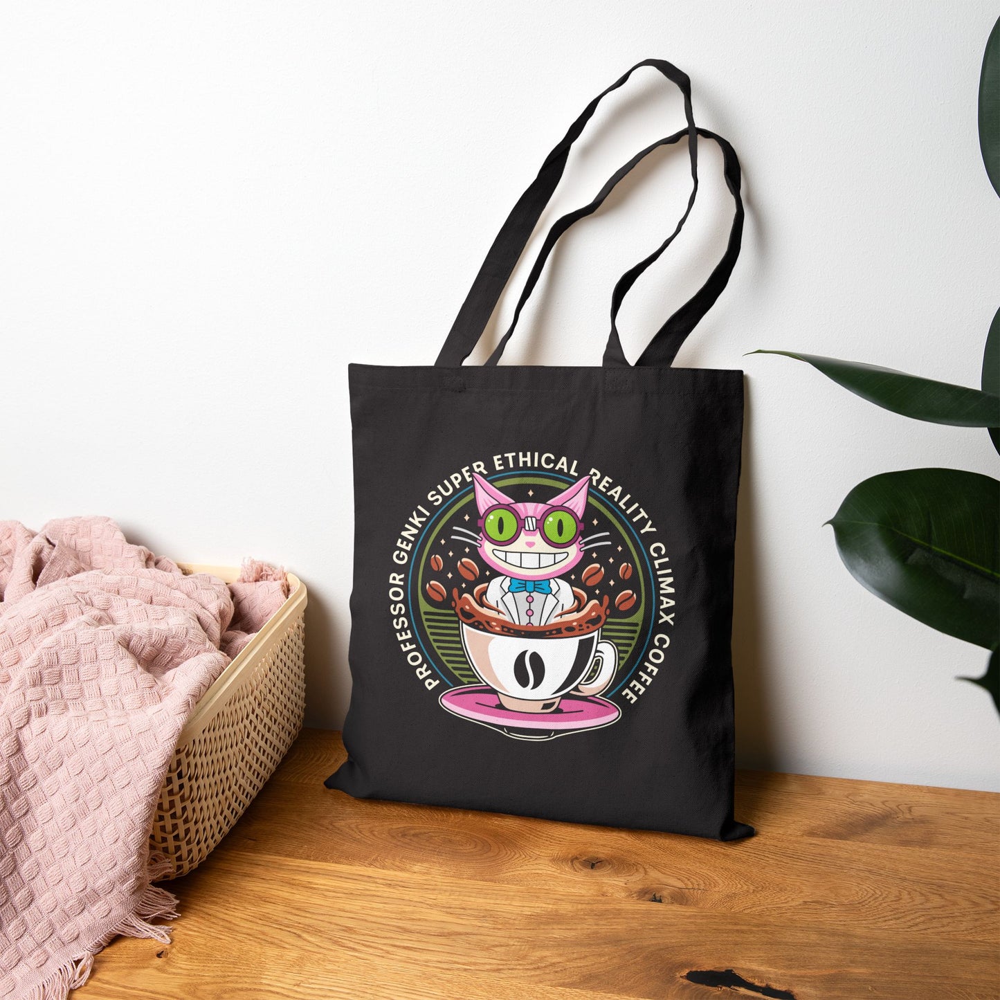 Steelport Cat Coffee Emblem Tote Bag