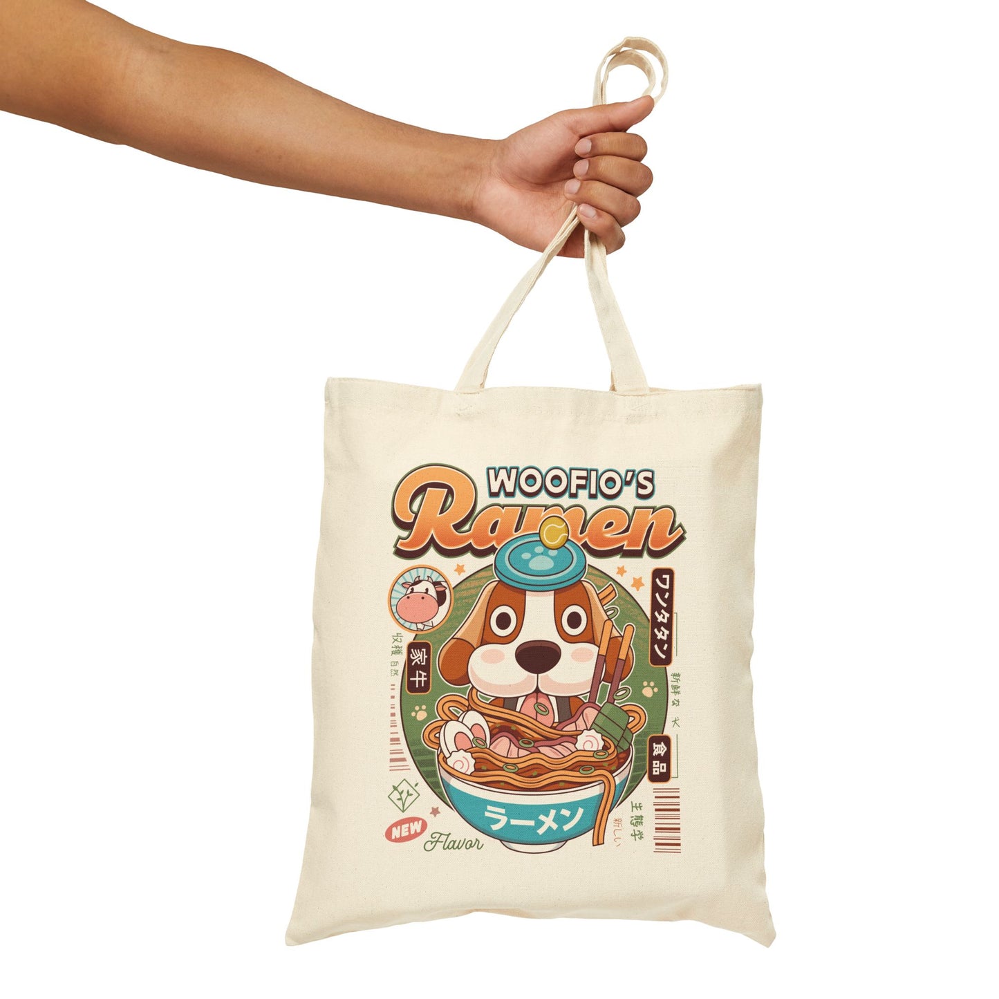 Woofio Vintage Ramen Canvas Tote Bag