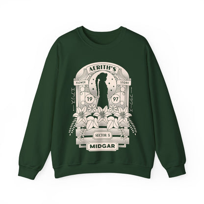 Aerith And Flowers Unisex Crewneck Sweatshirt
