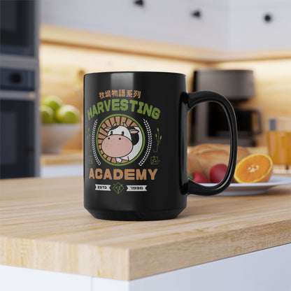 Kawaii Harvesting Academy Black Mug
