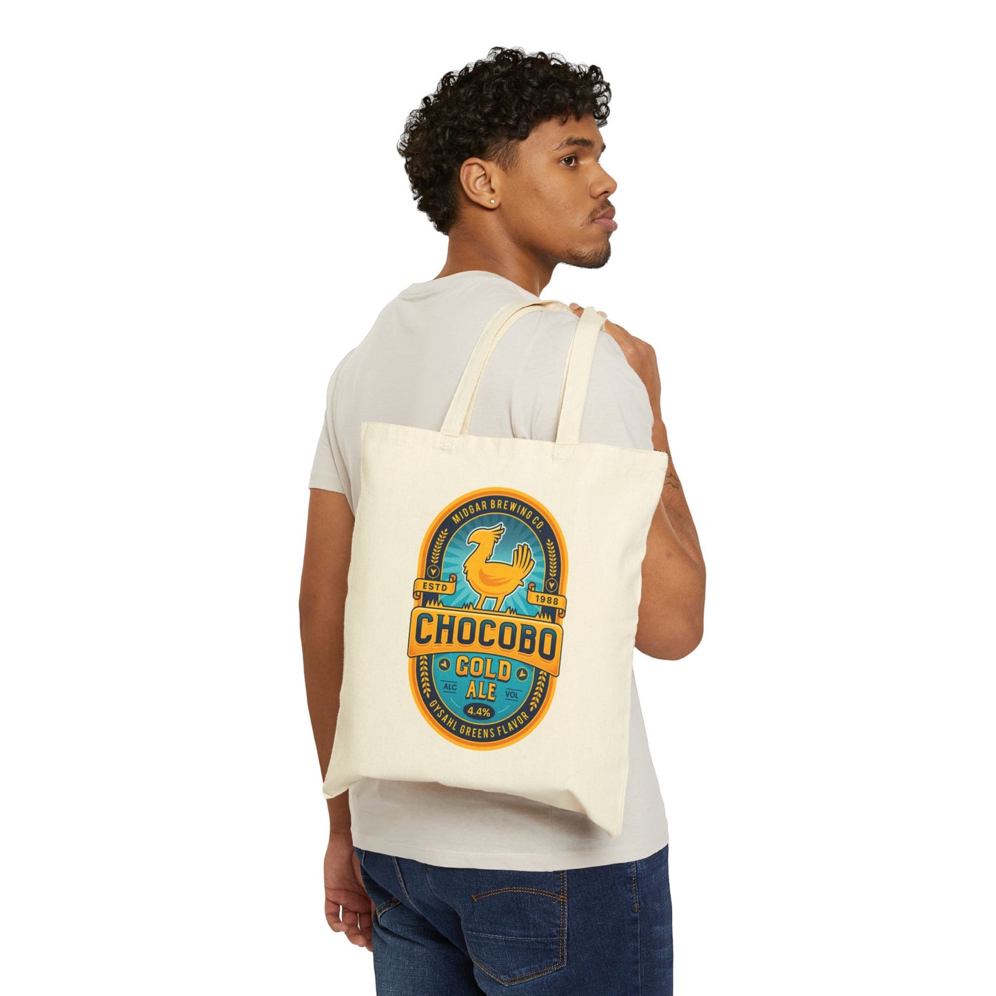 Chocobo Gold Beer Emblem Canvas Tote Bag
