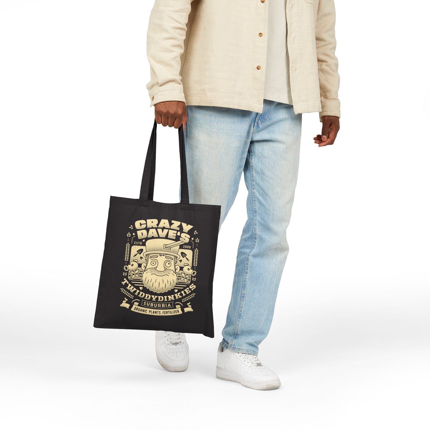 Crazy Dave Emblem Grunge Tote Bag