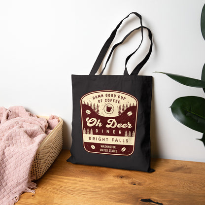 Oh Deer Diner Emblem Canvas Tote Bag