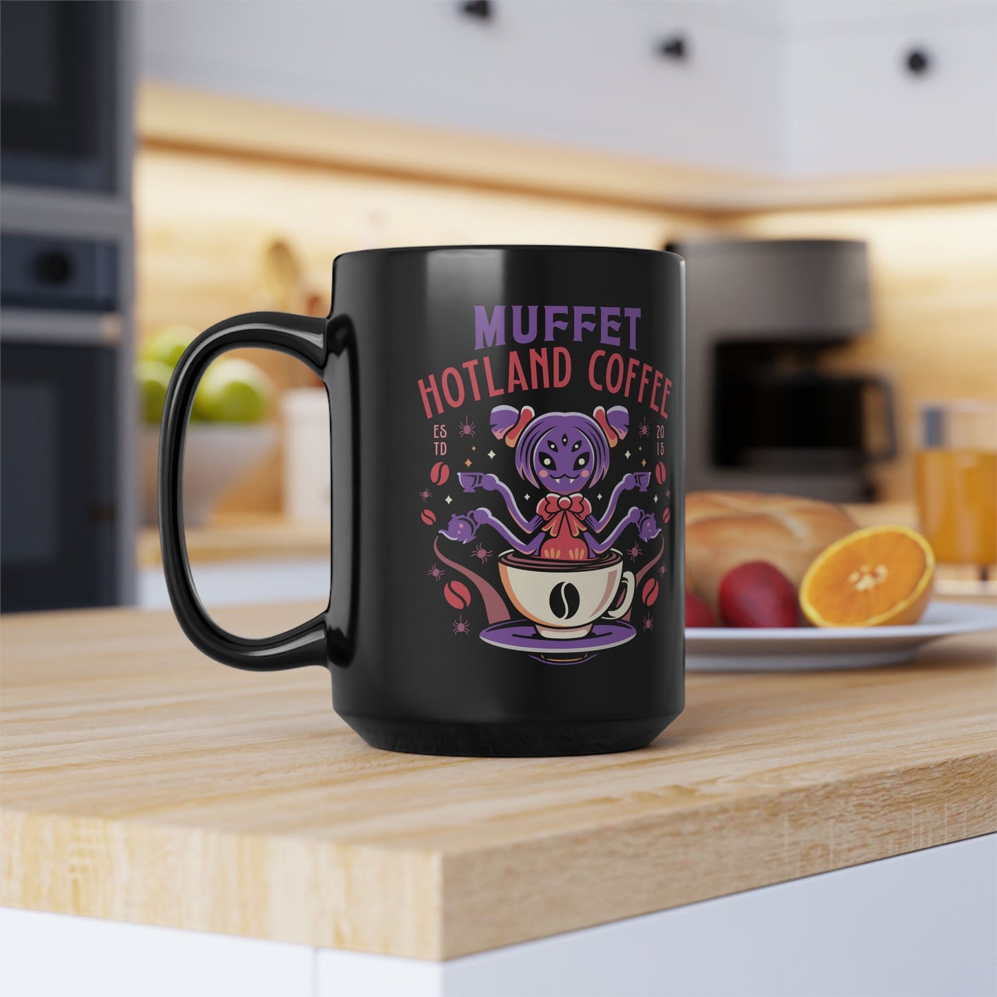 Muffet Hotland Coffee Black Mug