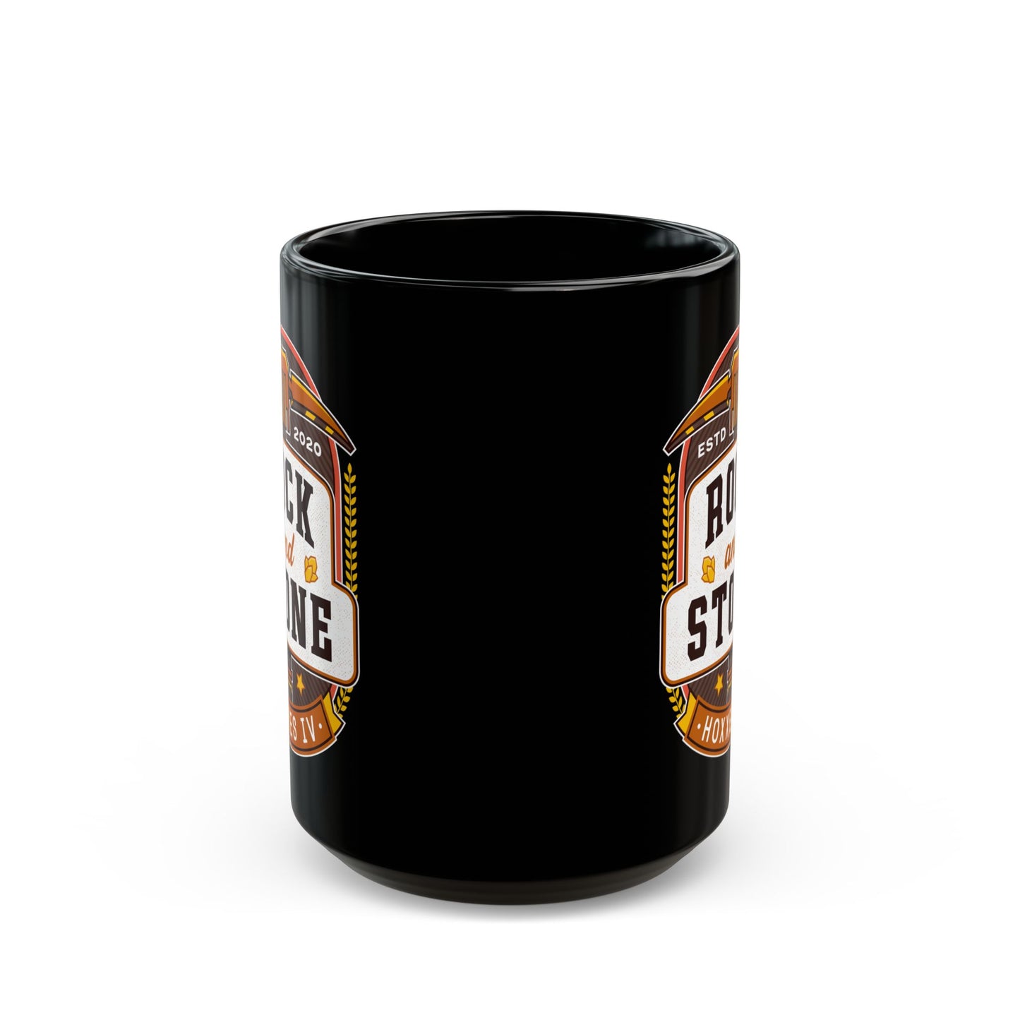 Rock And Stone Emblem Black Mug