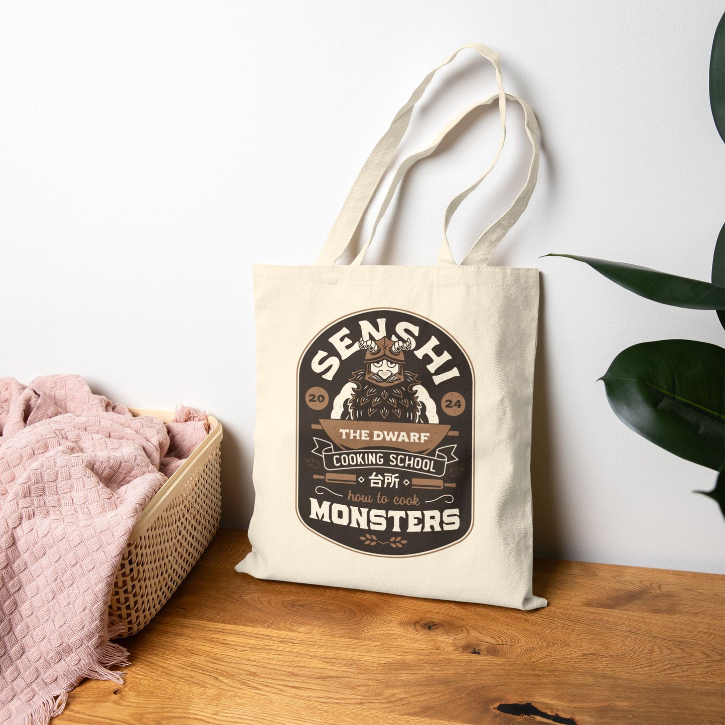 Dwarf Cooking School Emblem Cotton Canvas Tote Bag