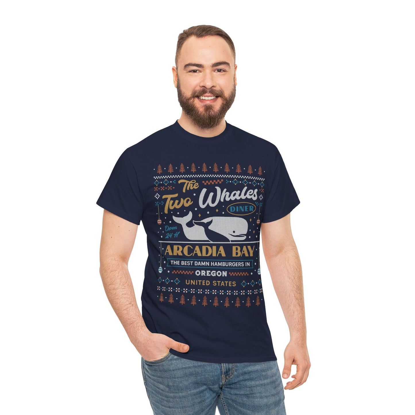 Two Whales Diner Ugly Sweater Unisex T-Shirt