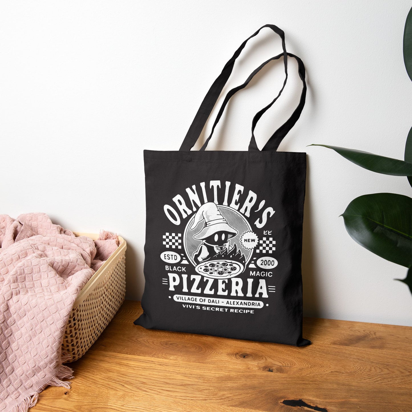 The Ornitier Pizzeria Grunge Cotton Canvas Tote Bag
