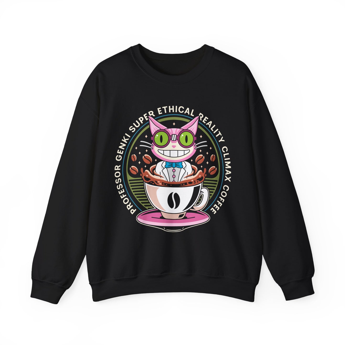 Steelport Cat Coffee Emblem Crewneck Sweatshirt
