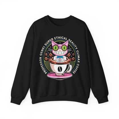 Steelport Cat Coffee Emblem Crewneck Sweatshirt