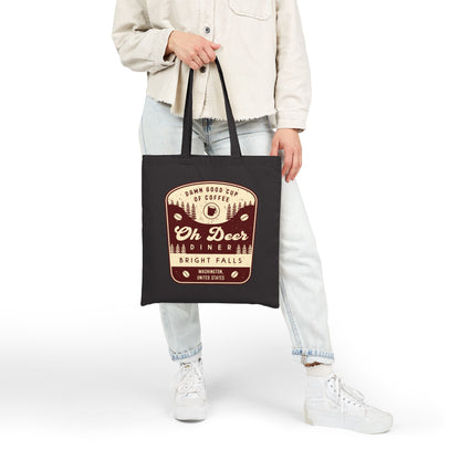 Oh Deer Diner Emblem Canvas Tote Bag