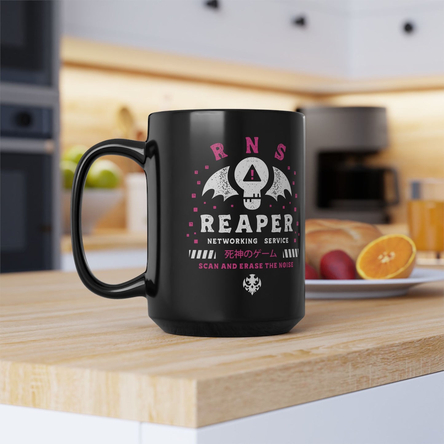 Reaper Networking Service Grunge Black Mug