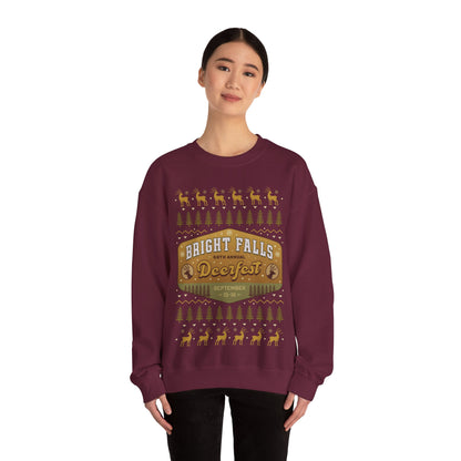 Deerfest Bright Falls Ugly Sweater Unisex Crewneck Sweatshirt