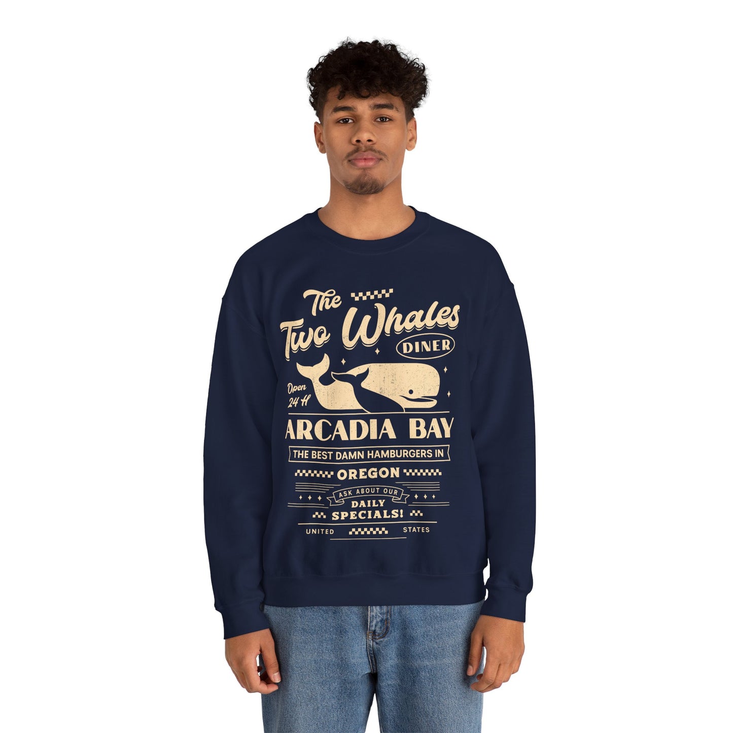 The Two Whales Diner Emblem Unisex Crewneck Sweatshirt