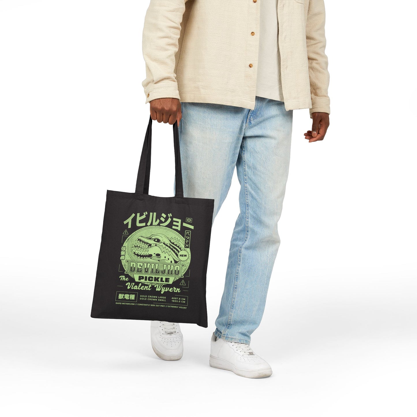 Deviljho Pickle Grunge Cotton Canvas Tote Bag