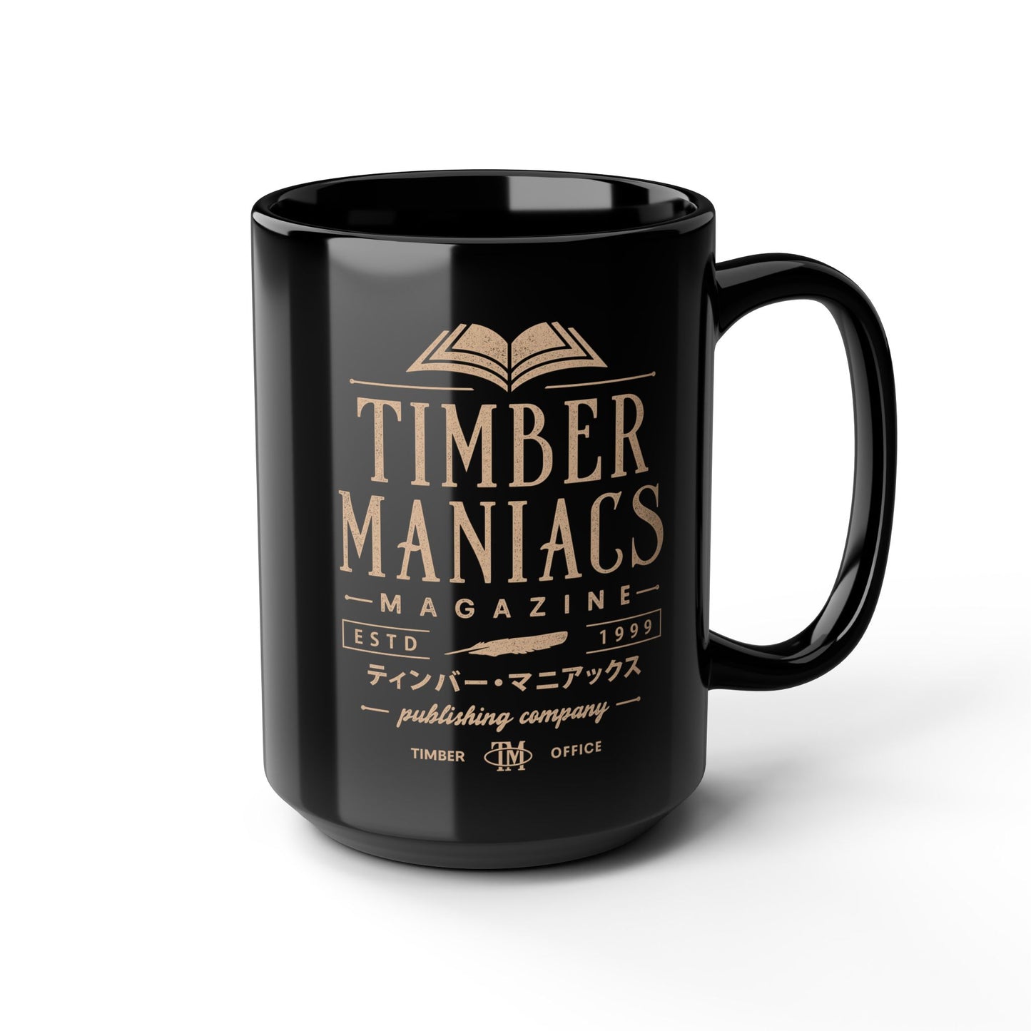 Timber Maniacs Vintage Black Mug