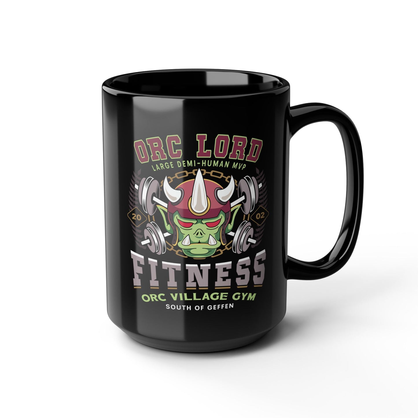 Geffen Orc Village Fitness Black Mug