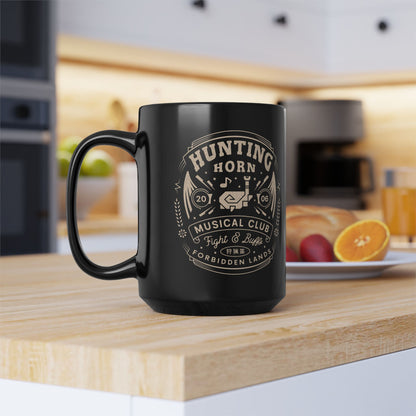 Hunting Horn Musical Club Black Mug