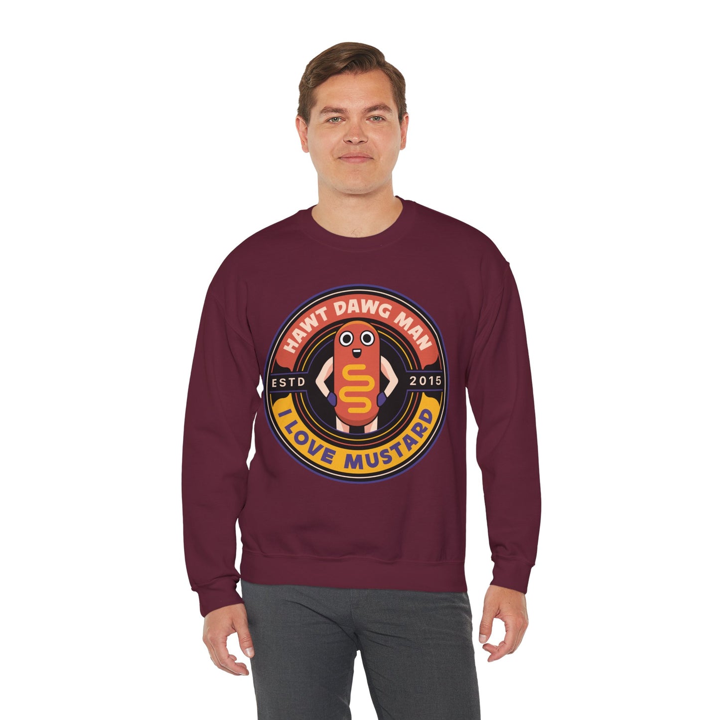 Hawt Dawg Man Emblem Unisex Crewneck Sweatshirt