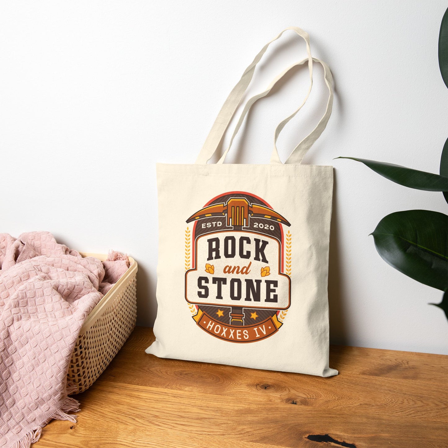 Rock And Stone Emblem Canvas Tote Bag