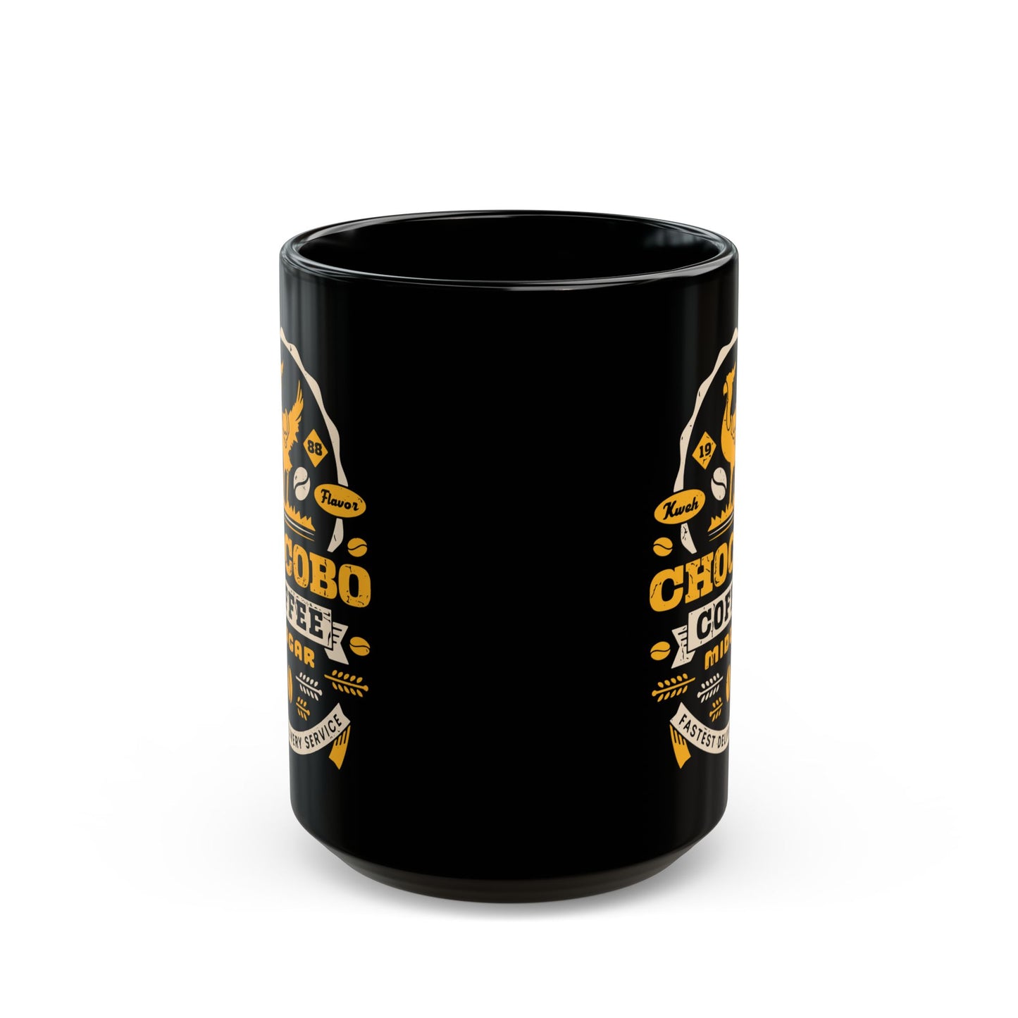 Chocobo Coffee Grunge Black Mug