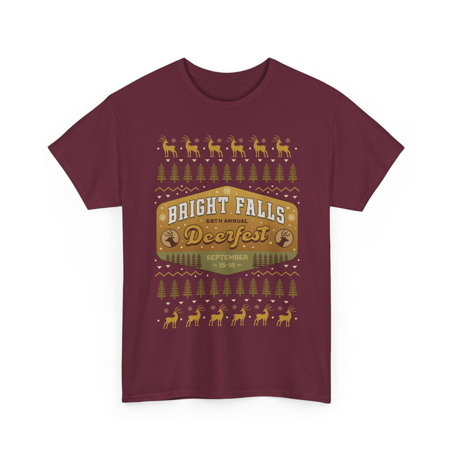 Deerfest Bright Falls Ugly Sweater Unisex T-Shirt