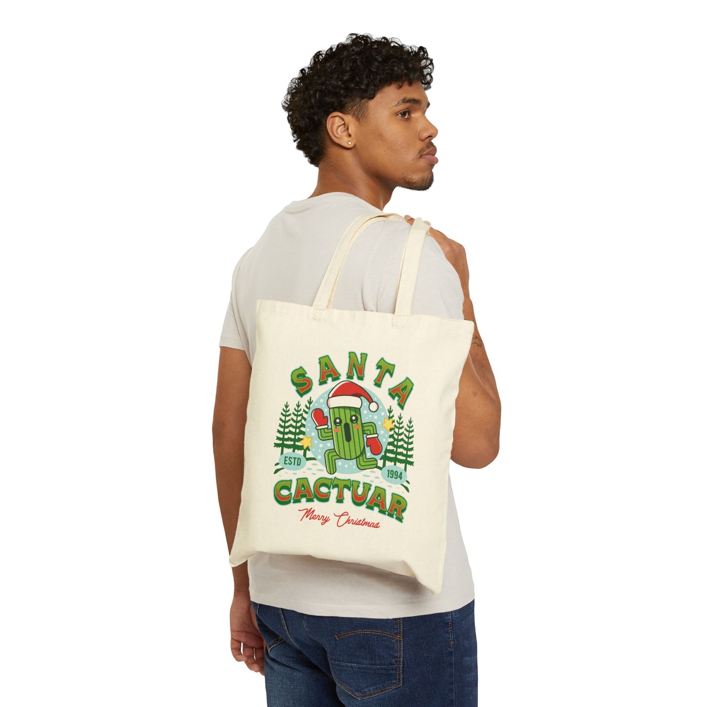 Santa Cactuar Canvas Tote Bag
