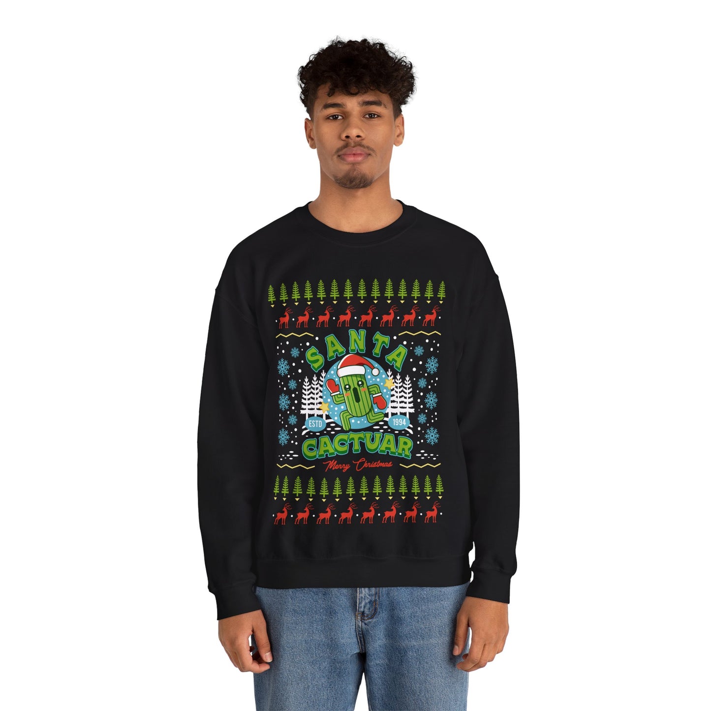 Santa Cactuar Christmas Unisex Crewneck Sweatshirt