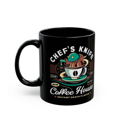 Chefs Knife Coffee Crest Black Mug