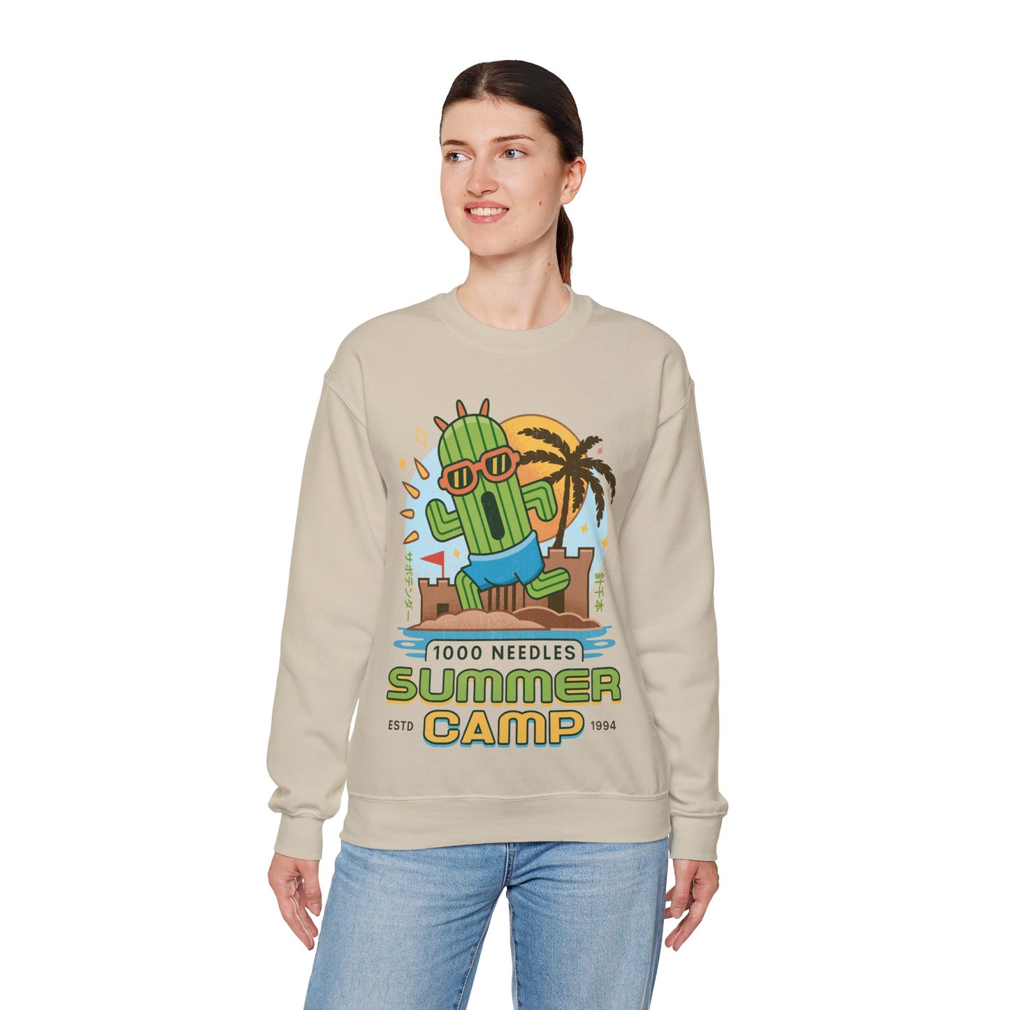 Cactuar Summer Camp Vintage Crewneck Sweatshirt