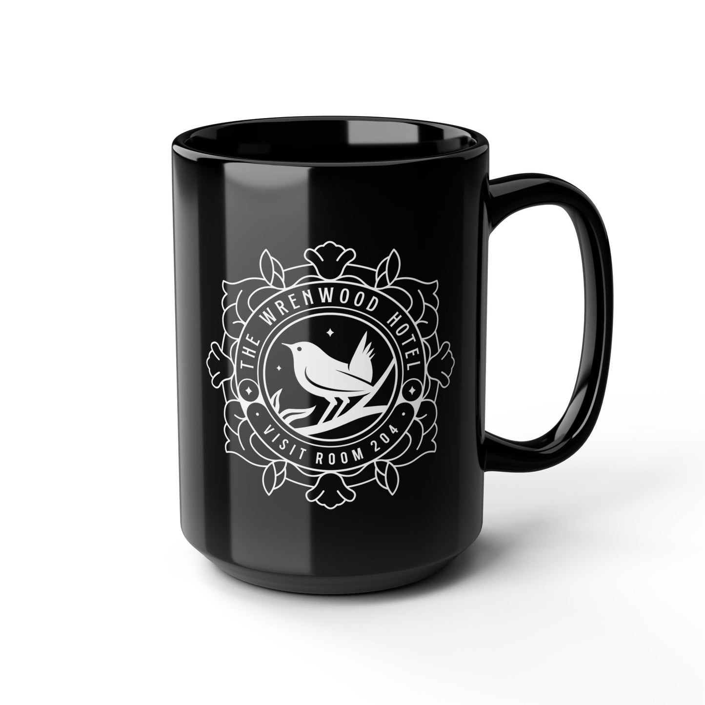 Wrenwood Hotel Emblem Black Mug