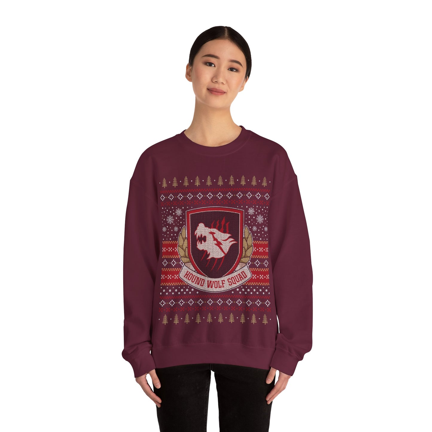 Hound Wolf Squad Christmas Unisex Crewneck Sweatshirt
